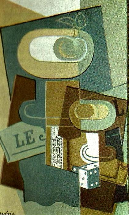 Juan Gris stilleben med tarning oil painting image